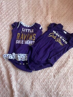 NFL Purple Baltimore Ravens Baby Girls One-Piece Bodysuits - 2 Pack